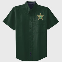 Men's Short Sleeve Button Down Shirt - Deputy Star & Name